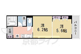 京都府京都市山科区東野片下リ町（賃貸マンション2K・5階・37.34㎡） その2