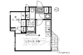 Ｐａｒｋ　Ｓｉｄｅ　Ｍｉｂｕ　ａｎｎｅｘ 304 ｜ 京都府京都市下京区夷馬場町（賃貸マンション1LDK・3階・30.22㎡） その2