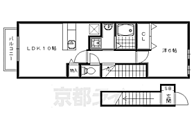 京都府京都市右京区嵯峨中山町（賃貸アパート1LDK・2階・42.37㎡） その2