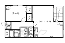 京阪本線 淀駅 徒歩5分の賃貸マンション 3階1LDKの間取り