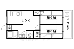 京阪本線 丹波橋駅 徒歩5分の賃貸マンション 4階2LDKの間取り