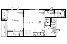 京阪本線 丹波橋駅 徒歩15分の賃貸アパート 2階1LDKの間取り