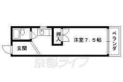 京阪本線 淀駅 徒歩7分の賃貸マンション 3階1Kの間取り