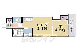 Ｆ　ａｓｅｃｉａ　Ｃａｎａｌｅ 1階1LDKの間取り