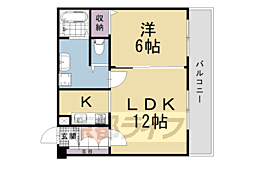 エルデヒルズ 2階1LDKの間取り