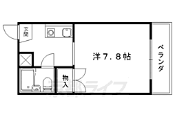 京阪本線 淀駅 徒歩7分の賃貸マンション 2階1Kの間取り