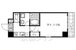 JR山陰本線 太秦駅 徒歩4分の賃貸マンション 3階1Kの間取り