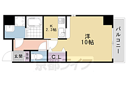 アリュール御池 2階1Kの間取り