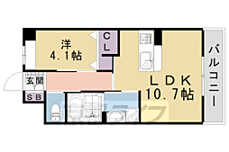 京阪宇治線 六地蔵駅 徒歩4分の賃貸マンション 1階1LDKの間取り