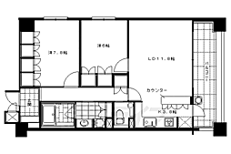 ＬＥＧＡＬ京都四条河原町通りII 8階2LDKの間取り