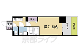ソルテラス京都西院　ＳＴＡＴＩＯＮ　ＳＩＤＥ 1階1Kの間取り