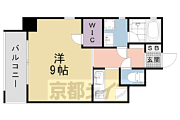 ハーモニアス西大路 9階1Kの間取り
