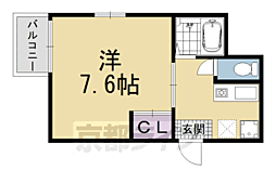 エクシード五条 2階1Kの間取り