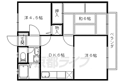 京都地下鉄東西線 醍醐駅 徒歩8分の賃貸アパート 2階3DKの間取り