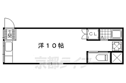 京阪本線 藤森駅 徒歩6分の賃貸アパート 2階ワンルームの間取り
