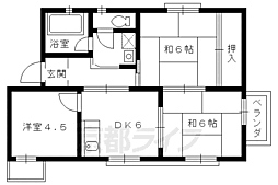 阪急京都本線 洛西口駅 徒歩14分の賃貸マンション 1階3DKの間取り