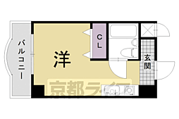 阪急京都本線 長岡天神駅 徒歩3分の賃貸マンション 4階ワンルームの間取り