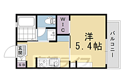 近鉄京都線 桃山御陵前駅 徒歩10分の賃貸アパート 2階1Kの間取り