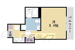 ＴＨＥ　ＧＡＲＮＥＴ　ＳＵＩＴＥ　ＲＥＳＩＤＥＮＣＥ吉祥院 4階1Kの間取り