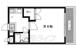 阪急京都本線 西山天王山駅 徒歩13分の賃貸マンション 2階1Kの間取り