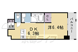 JR東海道・山陽本線 西大路駅 徒歩17分の賃貸マンション 10階1DKの間取り