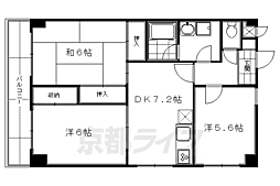 京都市営烏丸線 竹田駅 徒歩4分の賃貸マンション 3階3DKの間取り