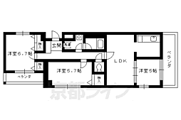 阪急京都本線 長岡天神駅 徒歩7分の賃貸マンション 5階3LDKの間取り
