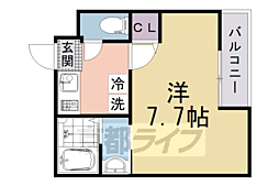 ＥＮ西ノ京二条 1階1Kの間取り