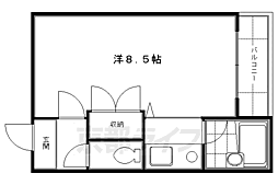 京阪本線 丹波橋駅 徒歩2分の賃貸マンション 4階1Kの間取り