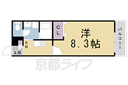 京阪本線 丹波橋駅 徒歩9分の賃貸アパート 2階1Kの間取り