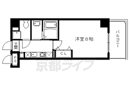 阪急京都本線 西京極駅 徒歩3分の賃貸マンション 2階1Kの間取り
