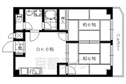 京阪本線 藤森駅 徒歩17分の賃貸マンション 2階2DKの間取り