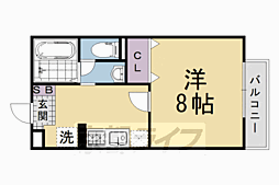 阪急京都本線 西向日駅 徒歩9分の賃貸アパート 1階1Kの間取り