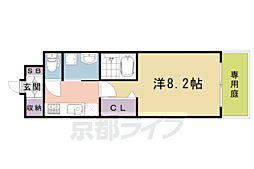 べラジオ四条壬生 1階1Kの間取り