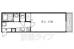 アークリード四条油小路 1階1Kの間取り