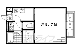 京阪本線 藤森駅 徒歩5分の賃貸アパート 1階1Kの間取り