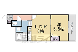 京阪本線 中書島駅 徒歩7分の賃貸マンション 1階1LDKの間取り