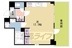 ＣＡＬＭ姉小路通 1階ワンルームの間取り