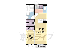 京阪本線 丹波橋駅 徒歩9分の賃貸アパート 1階1LDKの間取り