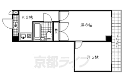 京阪本線 伏見桃山駅 徒歩3分の賃貸マンション 4階2Kの間取り