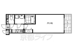 ファーストコート五条若宮 4階1Kの間取り