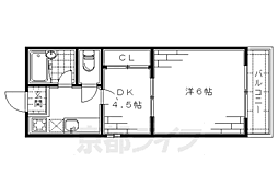 京阪本線 丹波橋駅 徒歩2分の賃貸マンション 4階1DKの間取り