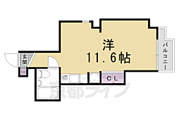 ロイヤル河原町五条 2階ワンルームの間取り