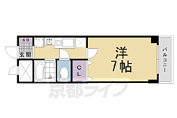 アルビーコート 3階1Kの間取り