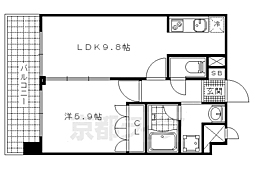 京都地下鉄東西線 東野駅 徒歩7分の賃貸マンション 4階1LDKの間取り