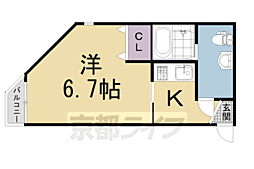 京阪本線 伏見桃山駅 徒歩8分の賃貸アパート 1階1Kの間取り