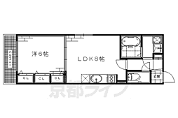 近鉄京都線 伏見駅 徒歩5分の賃貸マンション 1階1LDKの間取り
