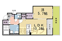 近鉄京都線 伏見駅 徒歩37分の賃貸マンション 1階1LDKの間取り