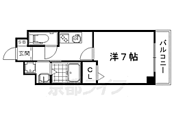 ＧＲＥＥＮ　ＦＯＲＥＳＴ丹波口 4階1Kの間取り