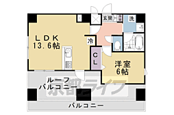 アスヴェル京都四条烏丸 1303 13階1LDKの間取り